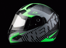 Шлем интеграл с очками NENKI FF-856 Matt Gray Green