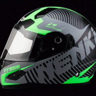 Шлем интеграл с очками NENKI FF-856 Matt Gray Green